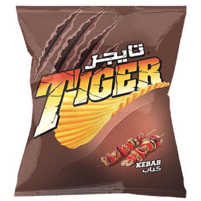 رقائق بطاطس تايجر بنكهة الكباب، 45 جرام